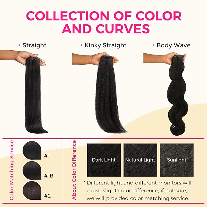 Lashey Seamless Clip in Hair Extensions Human Hair 130g 9pcs #1 Jet Black 16 Inch Kinky Straight Clip in Hair Extensions Real Human Hair with Flat PU Invisi Edge Full Pack