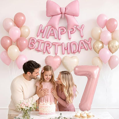 Dusty Pink Number 7 Balloon, 7th Birthday Decorations - Image 5