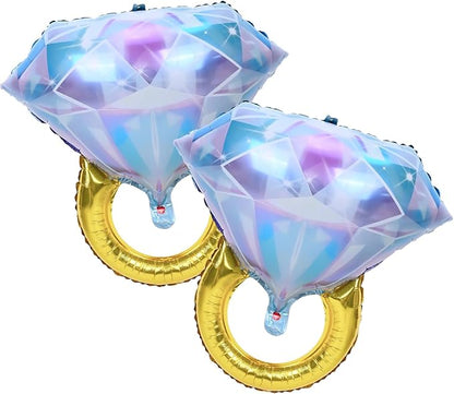 Diamond Ring Foil Balloons 2pcs, Mylar Engagement Ring Balloons - Image 9