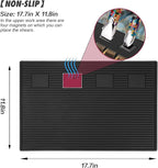 Magnetic Barber Station Mat for Clippers, Stripe Non-Slip Organizer, Professional Salon Barbershop Workstation Pads, Beauty Salon Tools(19" X 13" Black)