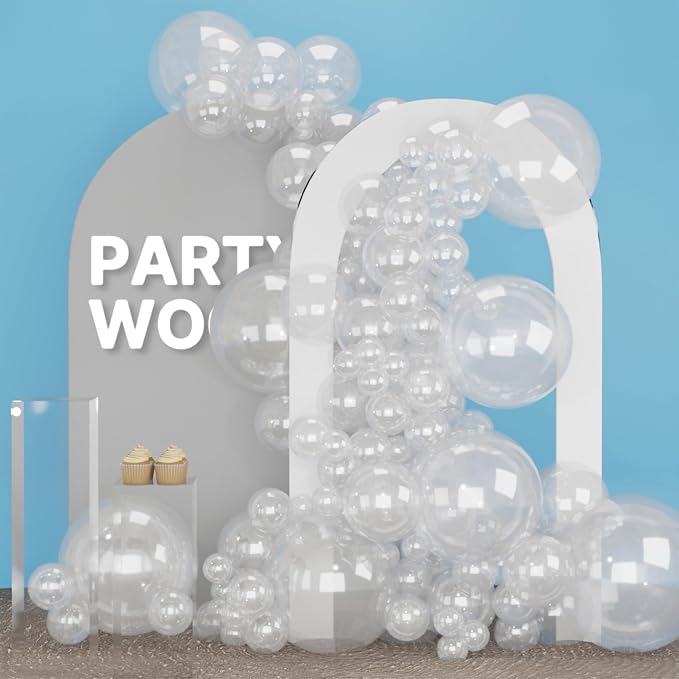 PartyWoo Clear Balloons 100pcs Different Sizes of 18 12 10 5 Inch | Balloons by PartyWoo