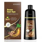 KINGMING Hair Dye Shampoo 3 in 1 for Gray Hair, Hair Color Shampoo for Women Men Grey Hair Coverage