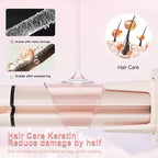 3 in 1 Hair Curler Automatic Rotating - Automatic Curling Iron with 3 Curling Barrels (1.1" - 1.25" - 1.5"), Rotating Curling Iron with 3 Temp - Anti-Scald，Tangle-Free，Lightweight for Travel（Pink）