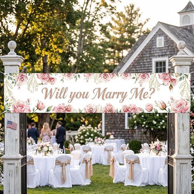 Will You Marry Me Banner Wedding Decor Banner Marriage Proposal Decorations | - Image 4