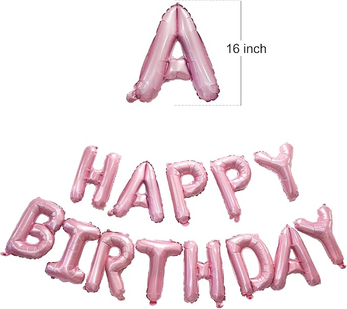 Metallic Pink Happy Birthdays Banner - Image 3