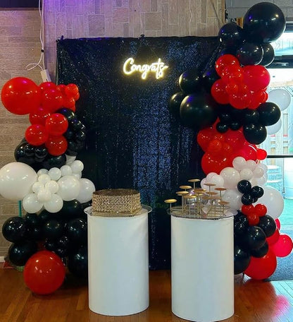 Red and Black White Balloon Arch Kit, Different Size Balloons - Image 3