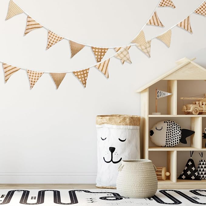 Oudain 2 Pcs Pennant Banner Flags Nursery Garland Triangle Bunting Flags - Image 6