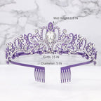 Didder Purple Tiara Crown Headband Princess Crowns for Women Girls with Combs Princess Tiaras for Little Girls Bridal Wedding Prom Birthday Party Halloween Princess Costume Crown