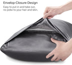 BEDELITE Satin Pillowcase for Hair and Skin, Super Soft Similar to Silk Pillow Cases 4 Pack with Envelope Closure, Cooling Pillowcases for Women Men (20"x30" Queen Size, Dark Grey)