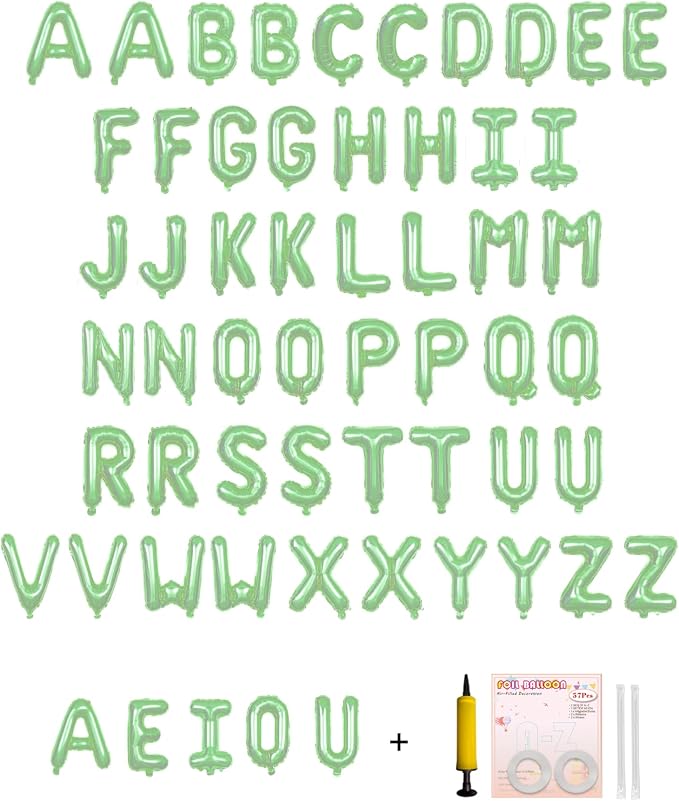 58 PCS Letter Balloons Alphabet Letters 2 Sets A- Z & 1 Sets AEIOU 16 by buynow
