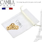 Camila Paris CP3287 French Hair Clip for Women, 3.25 inch Girls Hair Claw Clips Jaw Gold Cellulose, Fashion Durable and Styling Hair Accessories for Women, Strong Hold No Slip Grip, Made in France