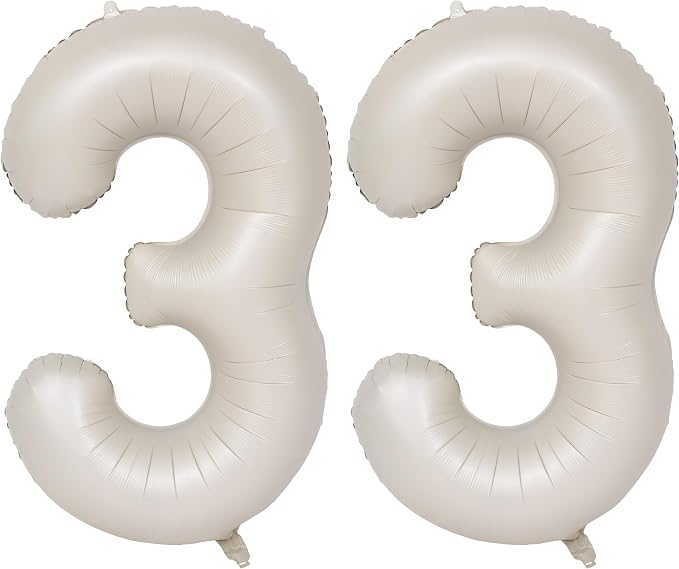 40 In Cream white Number Balloons Helium Foil Mylar Balloon Digital 33 | by Exquisitehighqualitypartydecorationstomeetyoureveryneed%EF%BC%81