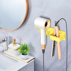 Hair Dryer Holder Wall Mounted, Hair Straightener Holder Metal, Adhesive Blow Dryer and Hair Straightener Holder, Bathroom Bedroom Hair Tool Organizer for Flat Iron,Curling Iron,Hairdryer