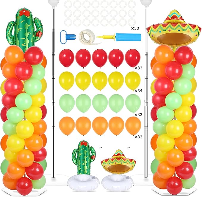 2 Sets Mexican Fiesta Balloon Column Stand Kit by Naozinebi