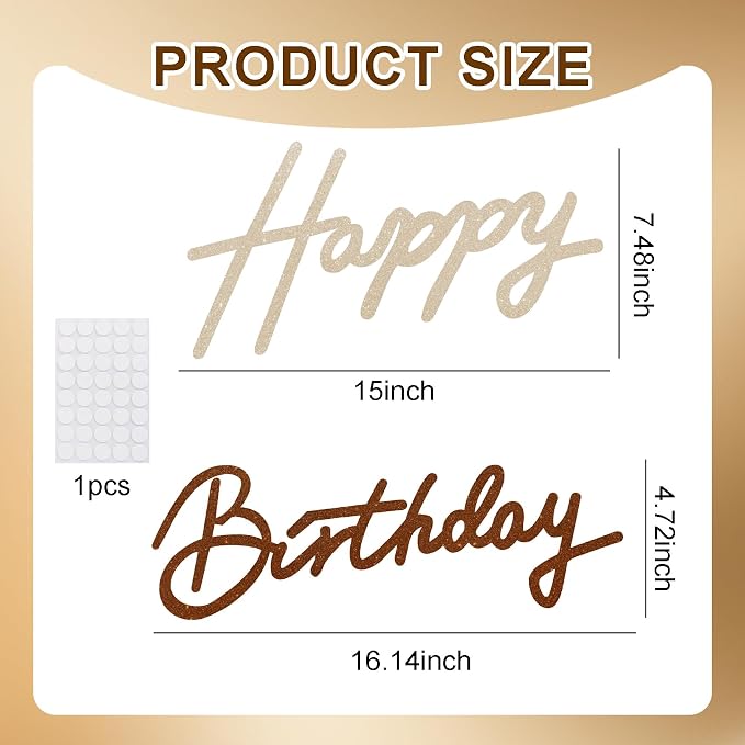 TONIFUL Happy Birthday Sign for Backdrop - Image 3