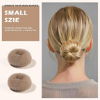 Teenitor Donut Hair Bun Maker Set, 7 Pieces Hair Bun Makers (1 extra-large, 2 large, 2 medium and 2 small), 5 pieces Hair Elastic Bands, 20 pieces Hair Pins, Tan Color