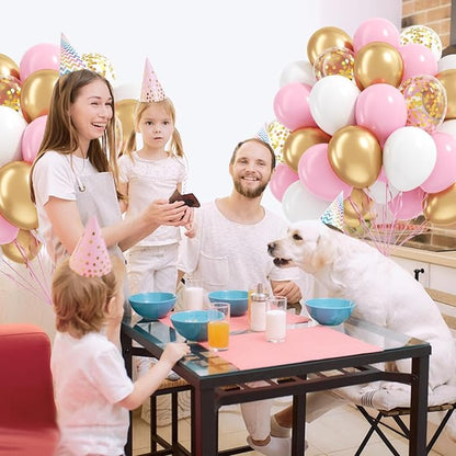 60pcs Pink and Gold Balloons 12inch - Image 6