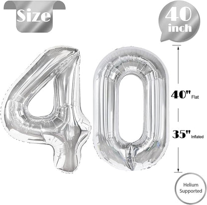 Silver Number 40 Balloon 40 Inch - Image 5
