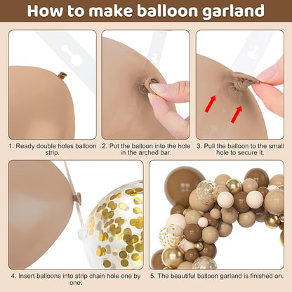 Amandir 153pcs Brown Balloon Garland Arch Kit Different Sizes 18 12 10 5 in | - Image 3
