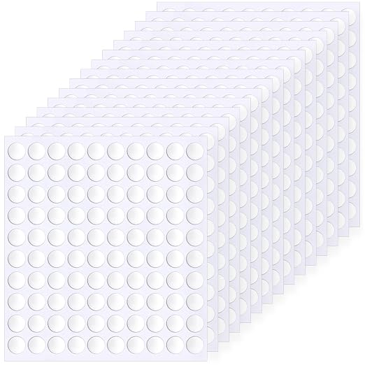 JUNEBRUSHS 1500 Pieces Double Sided Adhesive Dots, Acrylic Round Putty by JUNEBRUSHS