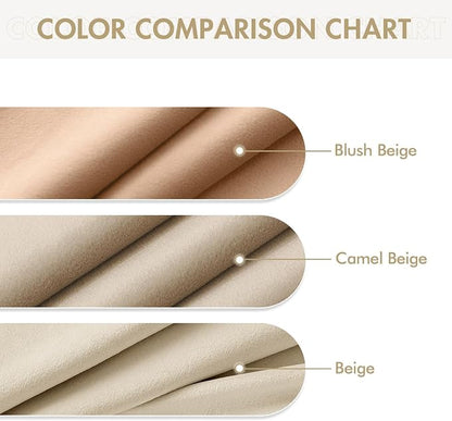 MIULEE Velvet Curtains Blush Beige 52 x 84 Inch Length Set of 2 | Grommet Drapes - Image 6