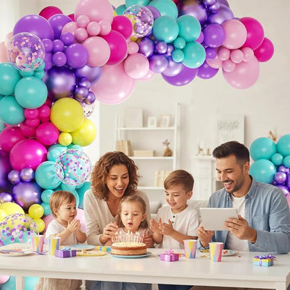 Purple Blue Pink Balloon Garland Arch Kit - Image 7