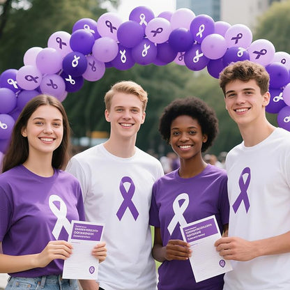 100 PCS Ribbon Awareness Balloons Decorations 12 Inch Ribbon Latex Balloons Arch - Image 4