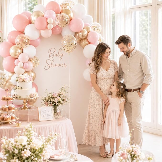 Dusty Pink Balloons, 12 Inch Dusty Pastel Pink and White Confetti Balloon - Image 7