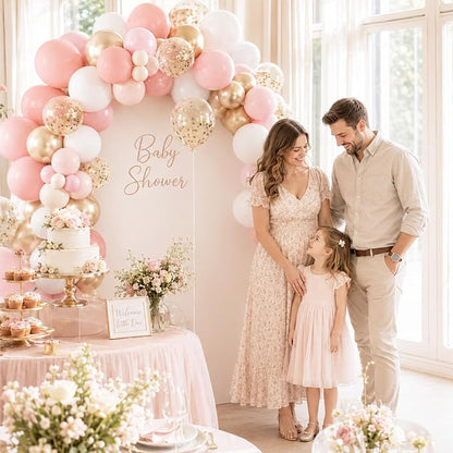 Dusty Pink Balloons, 12 Inch Dusty Pastel Pink and White Confetti Balloon - Image 7