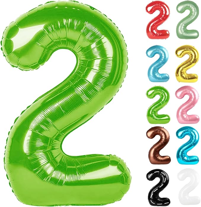 Light Green Number 2 Balloon 40 Inch by IWERP