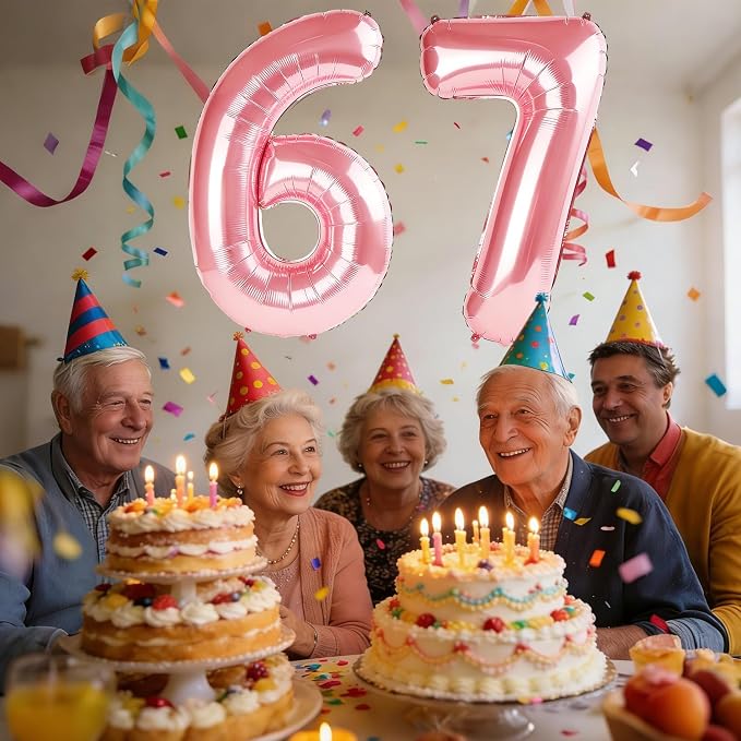 40 Inch Number 67 Balloons for 67th Birthday Party Decorations, 0-100 Jewelry - Image 2