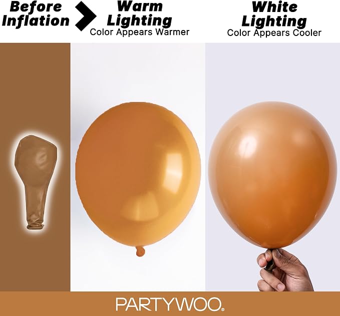 PartyWoo Boho Neutral Light Brown Balloons 85pcs Coffee Color | 18 12 10 5 Inch - Image 3