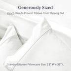 California Design Den Standard Queen Size Pillowcase Set - 400 Thread Count, 100% Cotton Sateen, Set of 2 Pillow Covers, Soft and Breathable - Ivory (Pale Tone)