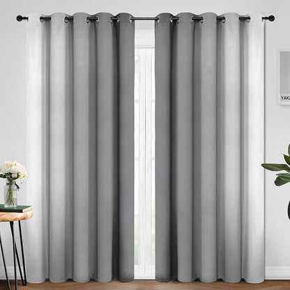 Yakamok Ombre Curtains Grey and Greyish White - Image 2