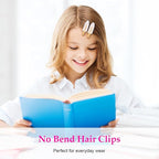 D 6 Pcs Creaseless Hair Clips No Crease Hair Clip Makeup Clips for Women and Girls Flat No Bend Hair Clips for Hairstyling Salon Golden Handle (White)