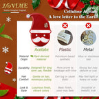 Premium Christmas Hair Clips for Women, Small Cute Acetate Hair Duckbill Clips for Girls, Kids Hair Accessories for Girls with Gift Box-SANTA SMILES