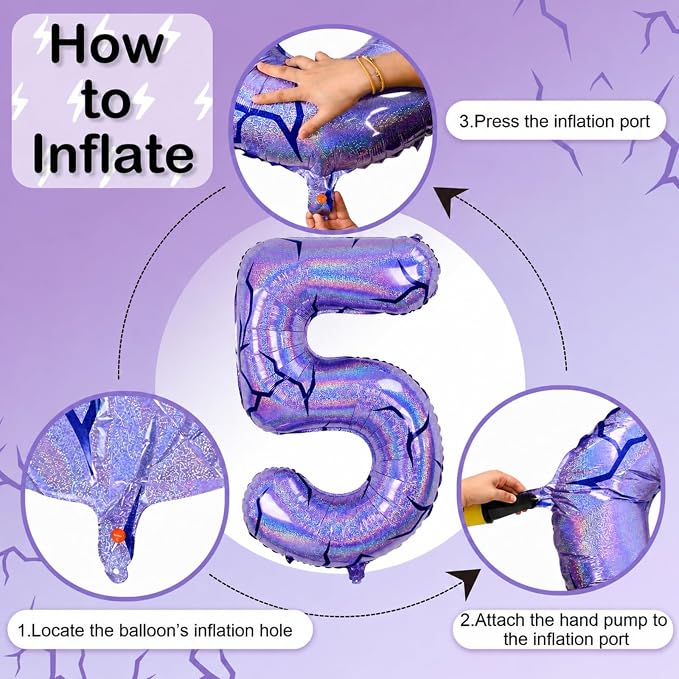 40 Inch Purple Kpop Number 5 Balloon - Image 8