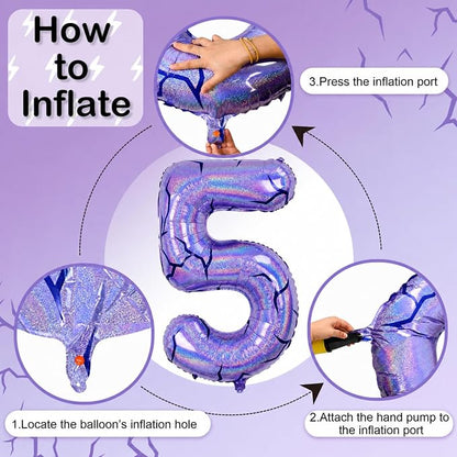 40 Inch Purple Kpop Number 5 Balloon - Image 8