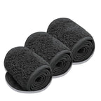 Simnice Spa Facial Headbands Esthetician,Adjustable Makeup Headband for Facials, Terry Cloth Spa Headband Hair Wrap Towel for Face Washing, Shower,Black