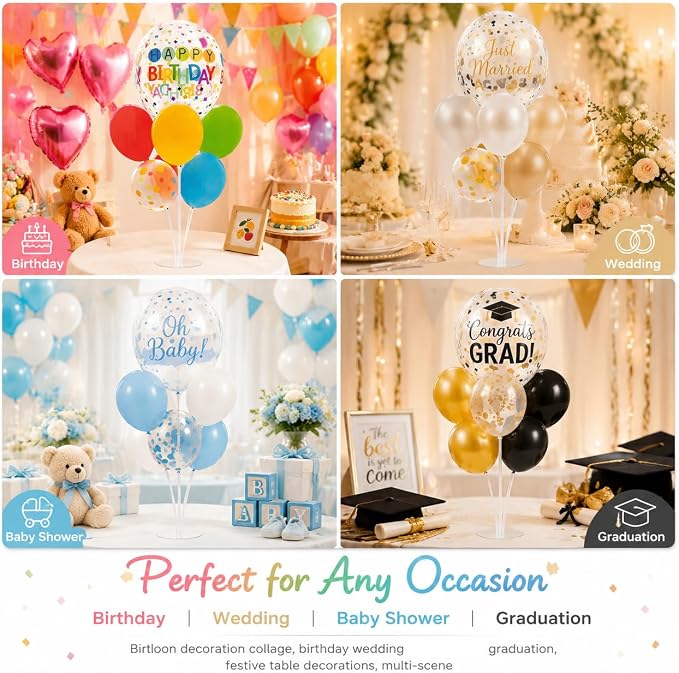 6 Sets Balloon Stand Kit for Table, Balloon Holder Sticks - Image 4