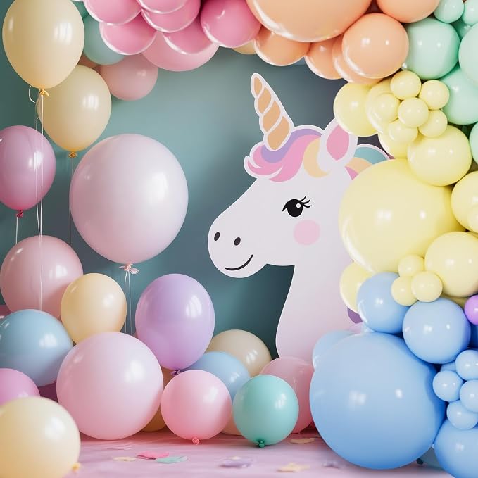 Pastel Rainbow Balloons Arch Garland Kit Different Sizes 18 12 5 Inch Latex - Image 6
