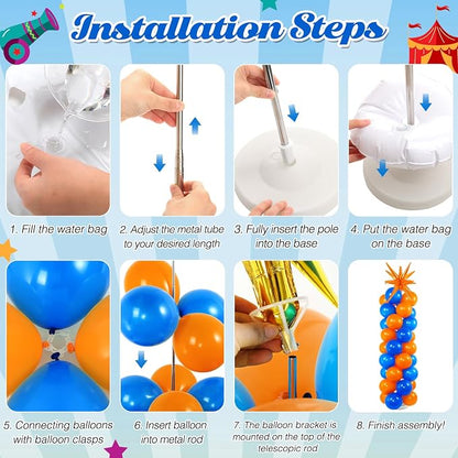 2 Set Blue Orange Toy Inspired Cartoon Balloon Column Stand Kit - Image 4