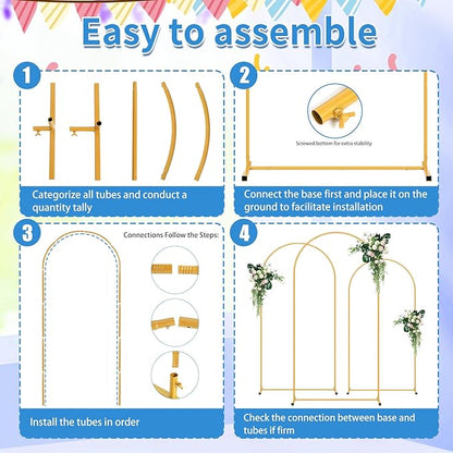 7.2FT Metal Arch Backdrop Stand, Decorative Backdrop Arch Stand | Easy Assemble - Image 5