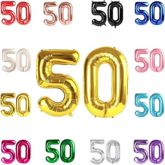 Gold Number 50 Balloon 40 Inch by IWERP