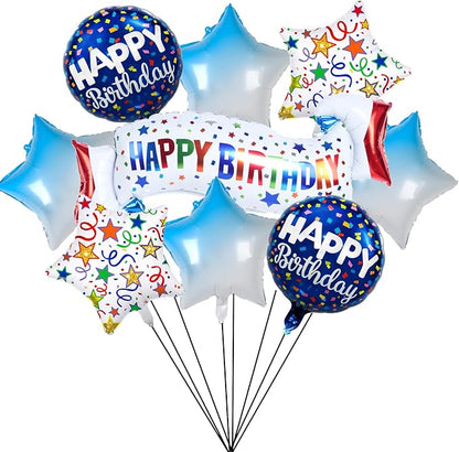 Birthday Decoration Set Colorful Happy Birthday Banner Balloon by OSAMUHA