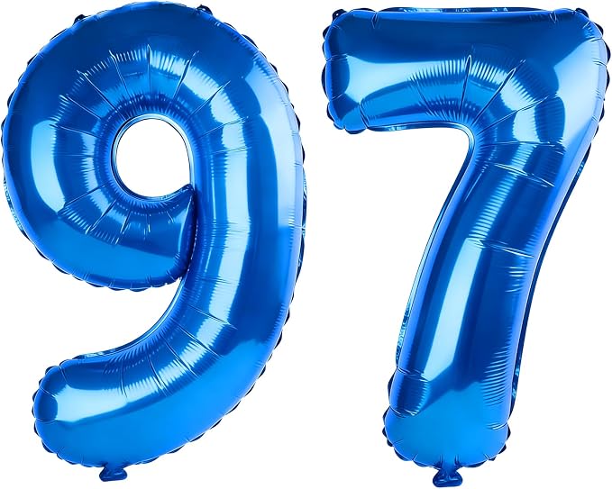 40 Inch Number 97 Balloons for 97th Birthday Party Decorations, 0-100 Dark Blue by FOBELEC