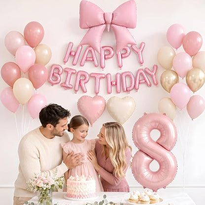 Dusty Pink Number 8 Balloon, 8th Birthday Decorations - Image 4