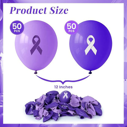 100 PCS Ribbon Awareness Balloons Decorations 12 Inch Ribbon Latex Balloons Arch - Image 2