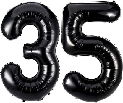 40 Inch Black 35 Balloons Giant Number 35 Balloons Black 35 Birthday Balloons by LHOAVWE