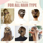 Flat Hair Clips for Women - 6 PCS French Flat Claw Clips Medium Hair Clips for Girls Large Hair Claw Clips for Thick or Thin Hair Strong Hold No Slip Hair Accessories for women (Brown Scarlet)